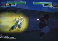 Trunks usando la acometida contra Mr. Satán en Dragon Ball Z: Budokai 3.