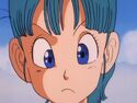 Bulma looking confused at Roshi