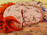 La testa recisa di 16, poco prima della sua distruzione