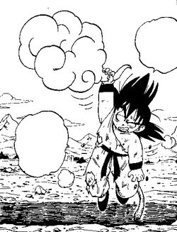 kid goku on nimbus drawing