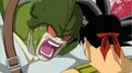 Cabira nearly dies from the punch Bardock gives him