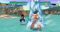 Goku powering up to fight Vegeta