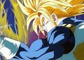 Future Trunks struggles with Cell