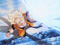 Future Gohan fires a Ki Blast at Future 17 and Future 18 in The History of Trunks