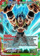 Gogeta performing the attack in Dragon Ball Collectible Card Game