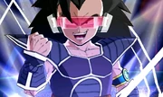 Tutz wearing his red visor-shaped scouter in Dragon Ball Fusions