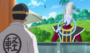 Whis en un restaurante en la Tierra