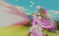 Raditz fires the attack at Goku in Xenoverse