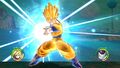 Super Saiyan Goku charges a Super Kamehameha in Raging Blast 2