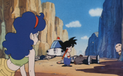 Goku saves Launch