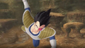 Vegeta prepares his chop attack in Raging Blast 2