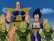 Nappa and Vegeta with the Saibamen