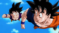 Gohan and Goku flying in Plan to Eradicate the Super Saiyans