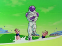 Frieza pushes Goku underwater