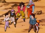 Goku SS4, Gohan, Goten e Trunks