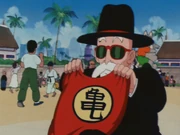 Master Roshi introducing the Turtle House colors to Goku and Krillin