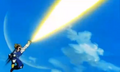 Vegeta fires a ki blast