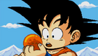 Goku holding the Dragon Ball