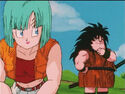 Bulma being a little cheeky at Yajirobe