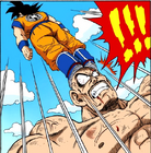 Goku stands on Nappa's head (Dragon Ball Full Color)