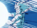 Goku fires a Kamehameha