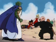 Goku gives Piccolo a Senzu Bean