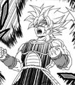 Bardock angrily transforms into a Super Saiyan