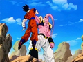 Super Buu strangling Gohan