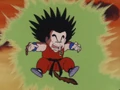 The attack hits Goku