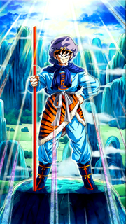 Dokkan Battle Courage to the Max! Goku card (Journey to the West Costume - Son Goku with Dragon Ball style Power Pole LR)