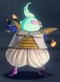 Majin child Kyus wearing his New Model Scouter in Xenoverse 2