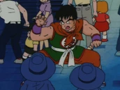 Goku meets up with Yamcha at the tournament