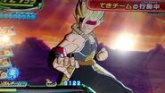 Bardock Xeno convertido en Supersaiyano 2 en el videojuego de arcade Dragon Ball Heroes.