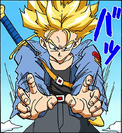 Future Trunks prepares the Burning Attack in the manga (Full Color)