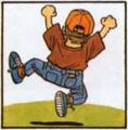 Toriyama jumping in the air