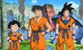 Krillin, Yamcha and Goku as they appear in Yo! Son Goku and His Friends Return!!