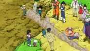 Trunks is declared a winner after pulling the longest radish