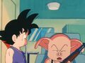 Oolong speaking with goku