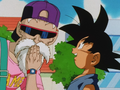 Master Roshi wearing his new sunglasses in Dragon Ball GT