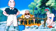 Krillin, Bulma, and Roshi Camping (Tree Of Might)