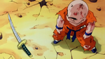 Krillin finds Yajirobe's sword