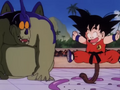 Goku's tail grows back during the fight with Giran