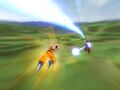 Super Saiyan Goku flying towards