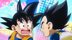 Goku e Vegeta surpresos com sua aparência