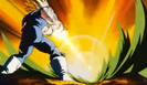 Majin Vegeta firing his Final Flash at Goku