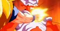 Goku fires a close-range blast at Super Janemba