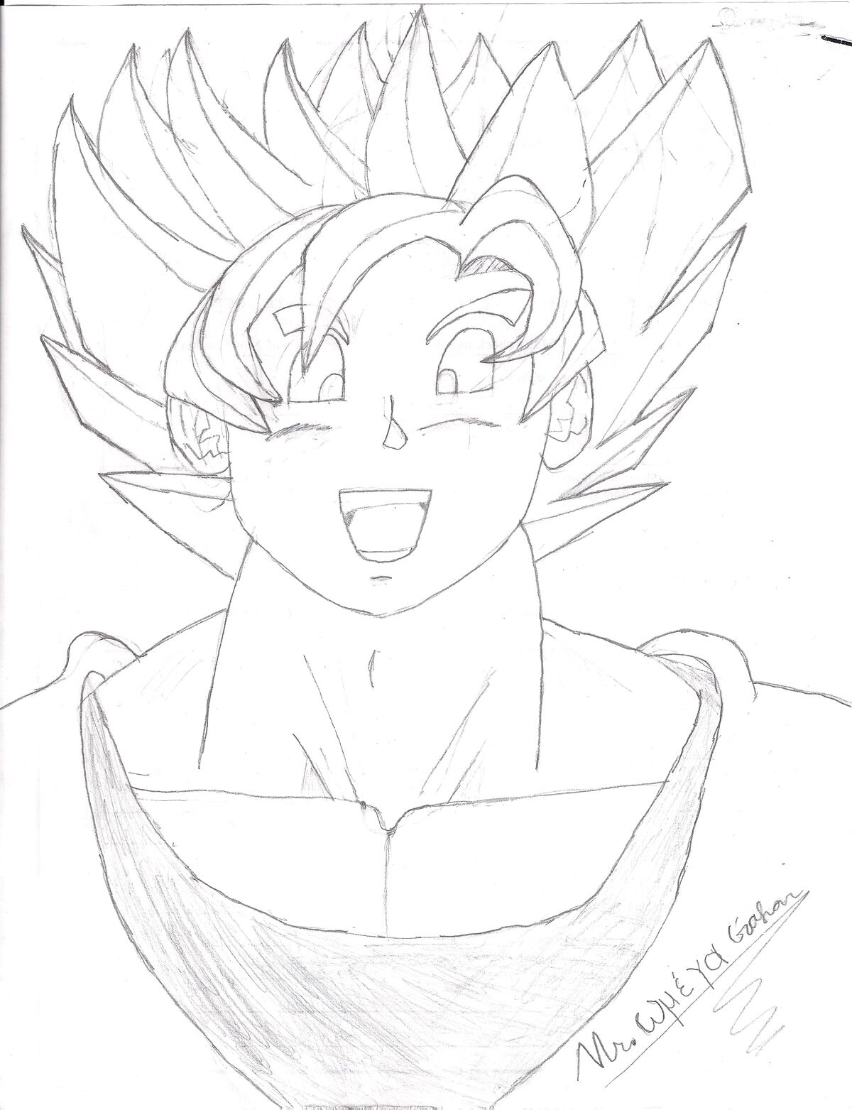 How to draw Goku (lineart) from Dragon ball Z 