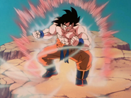 Goku aumenta el Kaio-Ken