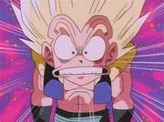 Gotenks, after Piccolo destroys the door to the Hyperbolic Time Chamber