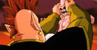 Southern Supreme Kai grabs Kid Buu by the head for a headbutt